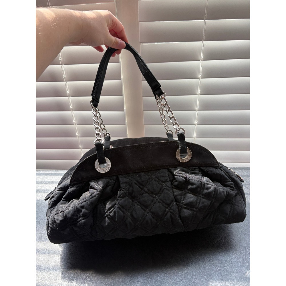 Vera Bradley Shoulder Bag Women Small Black Quilted Chain Strap Handbag